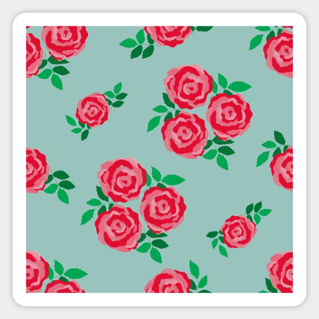 Bold vintage style rose print Sticker by bettyretro